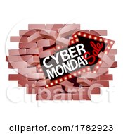 Cyber Monday Sale Sign Breaking Wall Concept