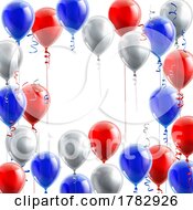 Red White And Blue Balloons Border Frame by AtStockIllustration
