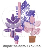 Poster, Art Print Of House Plants Pots Cartoon Houseplants Illustration