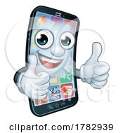 Mobile Phone Thumbs Up Cartoon Mascot