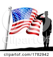 Saluting Soldier Patriotic American Flag Design by AtStockIllustration