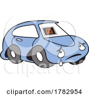 Poster, Art Print Of Cartoon Sad Autu Car Mascot Character With A For Sale Sign