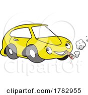 Poster, Art Print Of Cartoon Yellow Autu Car Mascot Character Smoking A Cigar