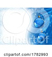 Poster, Art Print Of Blue And White Christmas Bauble Background
