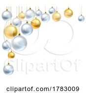 Poster, Art Print Of Christmas Background Gold Silver Balls Baubles