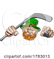 Leprechaun Ice Hockey Sports Mascot Cartoon