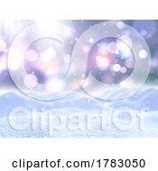 Poster, Art Print Of 3d Christmas Snow On A Bokeh Lights Background