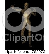Poster, Art Print Of 3d Abstract Halloween Background With Demonic Figure