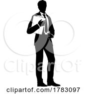 Business People Man With Clipboard Silhouette
