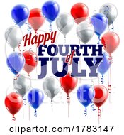 Poster, Art Print Of Fourth Of July American Flag Balloons Design