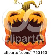 Poster, Art Print Of Halloween Pumpkin With An Open Mouth