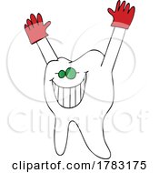 Poster, Art Print Of Cartoon Tooth With Its Hands Up