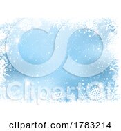 Poster, Art Print Of Christmas Background With Snowflake Border