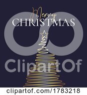 Christmas Card Background With Scribble Tree Design