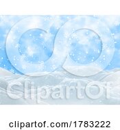 Poster, Art Print Of 3d Christmas Winter Landscape With Falling Snow