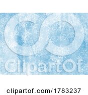 Poster, Art Print Of Wintery Christmas Background With Ice Texture And Snowflakes
