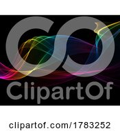 Poster, Art Print Of Abstract Wallpaper Design With Rainbow Coloured Waves