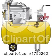 Poster, Art Print Of Yellow Shop Air Compressor