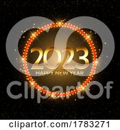 New Year Background With Glowing Lights Design