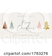 Poster, Art Print Of Cute Christmas Tree Banner Design
