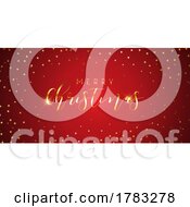 Poster, Art Print Of Christmas Banner With Gold Stars