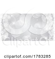Poster, Art Print Of Silver Christmas Banner Design With Snowflakes