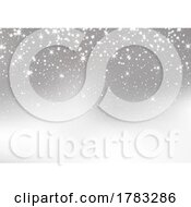 Silver Christmas Stars And Snow Background 2809