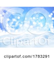 3D Wintry Christmas Background With Snowy Landscape