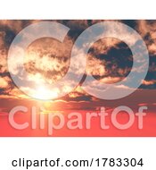 Poster, Art Print Of 3d Sunset Sky Background
