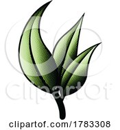 Poster, Art Print Of Scratchboard Engraved Branch Of Green Leaves