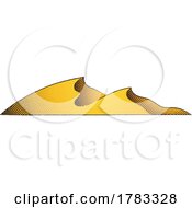 Scratchboard Engraved Illustration Of Dunes With Yellow Fill by cidepix