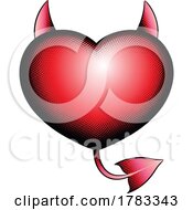 Scratchboard Style Devil Heart