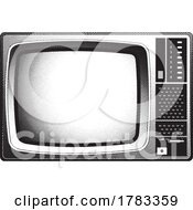 Scratchboard Engraved CRT TV