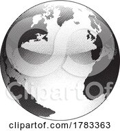 11/01/2022 - Scratchboard Engraved Globe Illustration