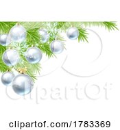 Poster, Art Print Of Christmas Tree Background Silver Balls Baubles