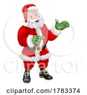 Poster, Art Print Of Cartoon Santa Claus Father Christmas Pointing