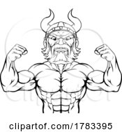Poster, Art Print Of Viking Barbarian Mascot Muscle Strong Cartoon