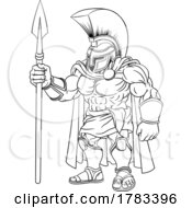 Spartan Warrior Roman Gladiator Or Trojan Cartoon by AtStockIllustration