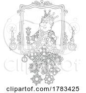 Poster, Art Print Of Black And White Cartoon Portrait Of A King