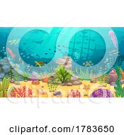 Poster, Art Print Of Sea Floor With Sunken Ship