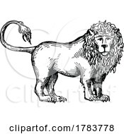 Poster, Art Print Of Sketched Lion