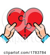 Poster, Art Print Of Hands Holding A Heart Puzzle