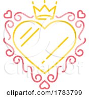Poster, Art Print Of Pink And Yellow Crowned Frame Or Mirror