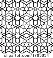 Poster, Art Print Of Black And White Arabesque Seamless Star Pattern Background