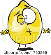 Cartoon Lemon With A Sour Face by toonaday