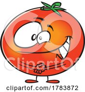 Cartoon Grinning Tomato by toonaday