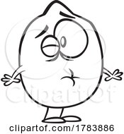 Poster, Art Print Of Cartoon Black And White Lemon With A Sour Face