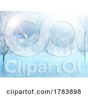 Poster, Art Print Of 3d Christmas Background With Winter Tree Landscape