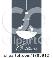 Poster, Art Print Of Christmas Background With Bauble And Winter Landscape Design