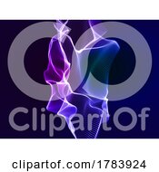 Poster, Art Print Of 3d Abstract Background With Flowing Cyber Particles Design